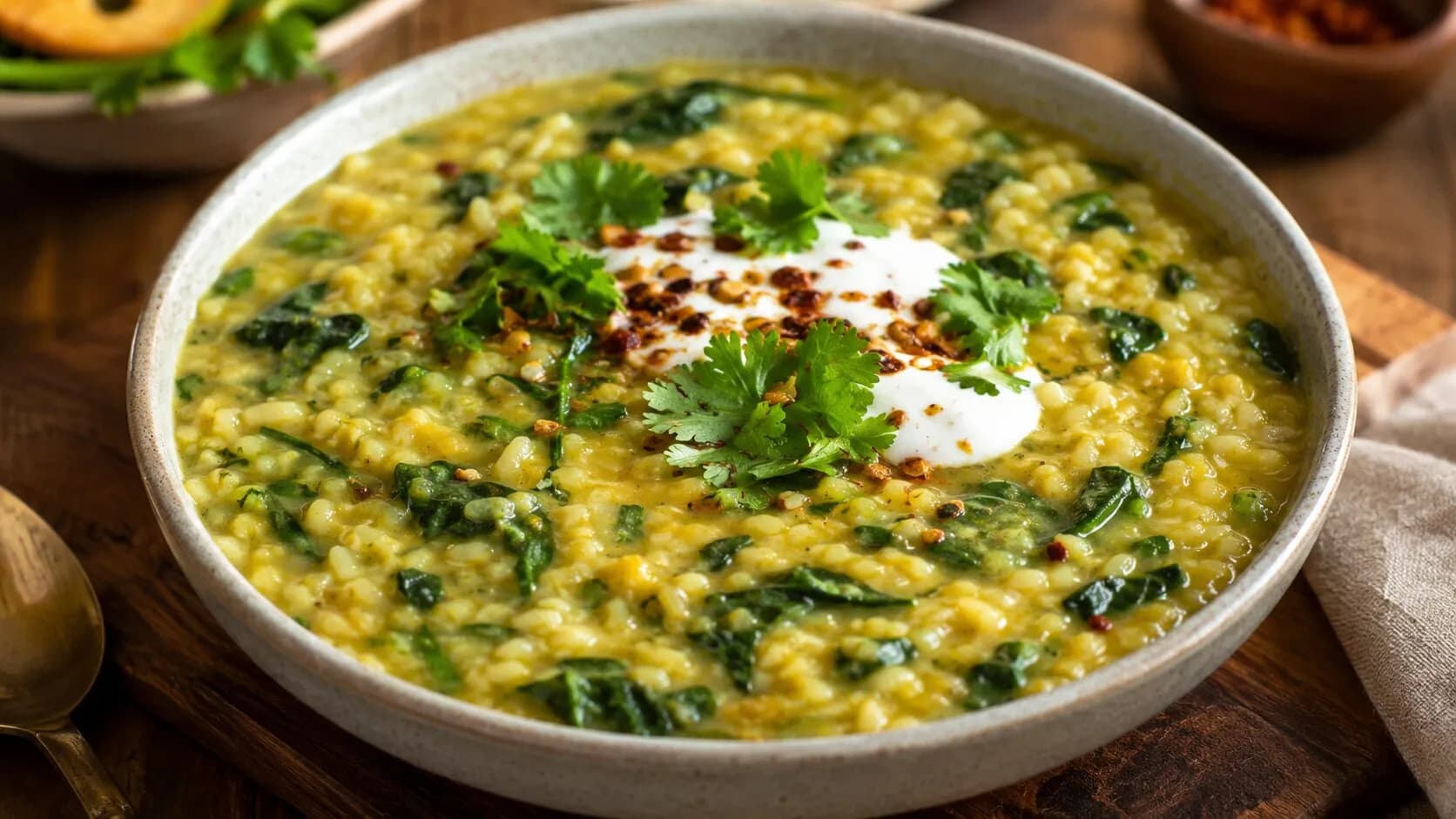 Creamy Spinach Dal Khichdi Creamy Spinach Dal Khichdi