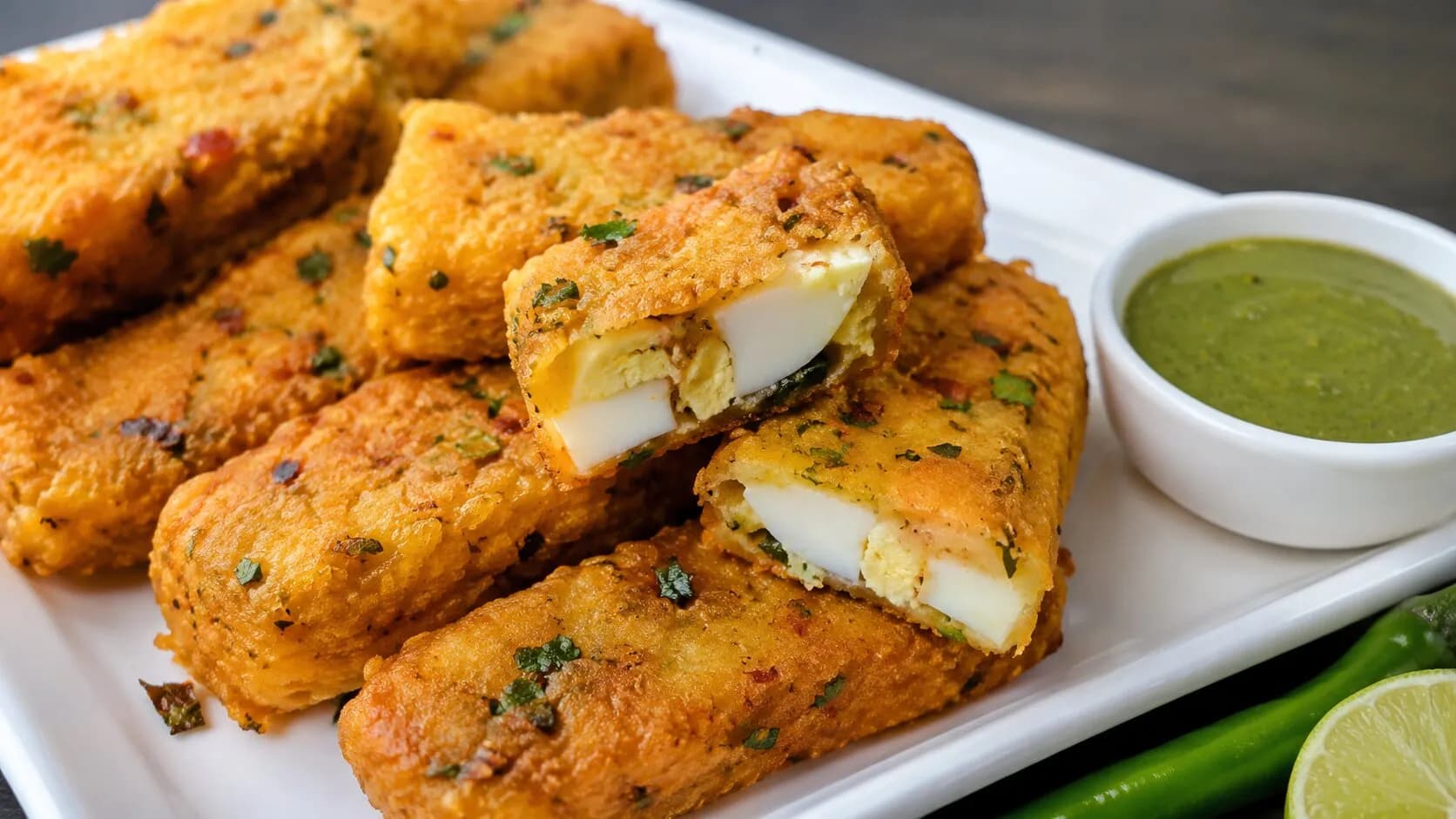 Crispy Steamed Egg Pakoda Fingers
