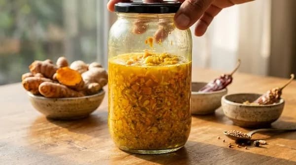 Fermented Turmeric Ginger Pickle with Vinegar Fermented Turmeric Ginger Pickle with Vinegar