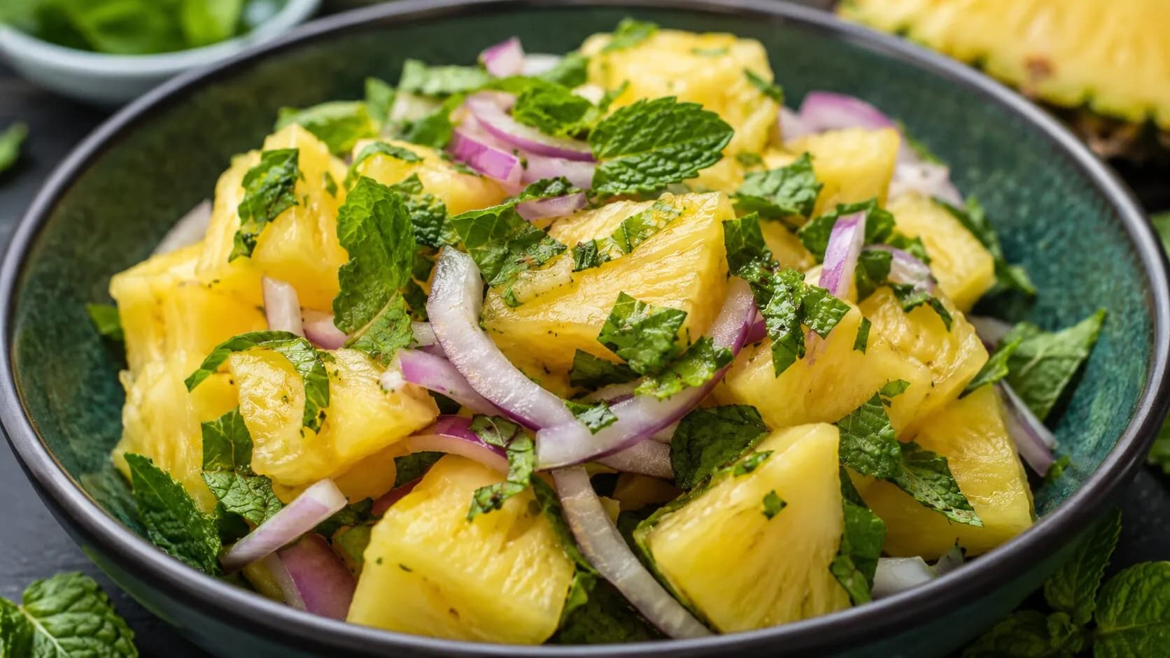 Refreshing Pineapple Mint Salad with Ginger Refreshing Pineapple Mint Salad with Ginger